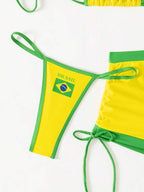 Conjunto Brasil Biquíni Cortininha Com Shortinho