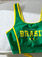 Tankini Brasil Top Esportivo Com Calcinha Fio