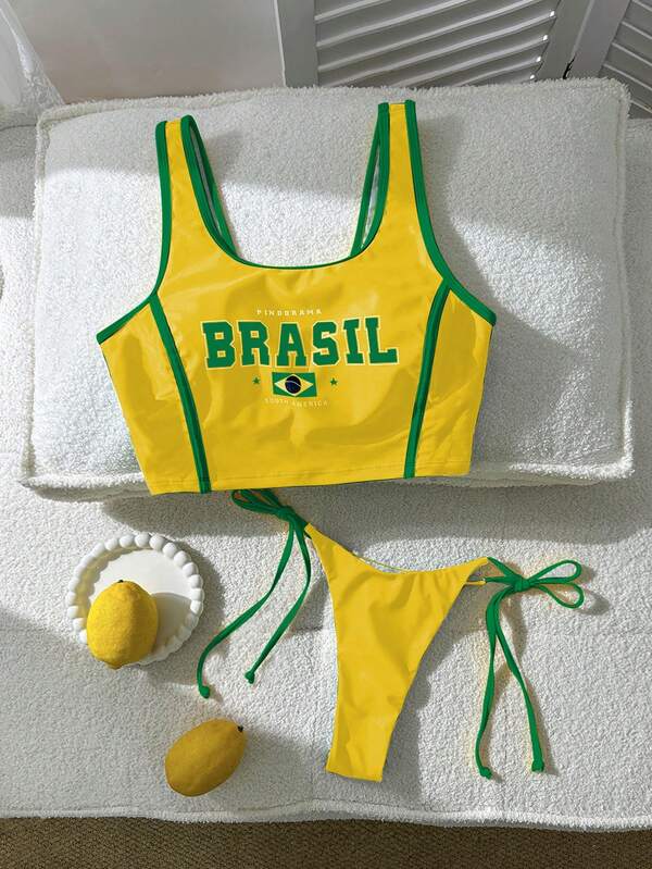 Tankini Brasil Regata Com Calcinha Ajustável