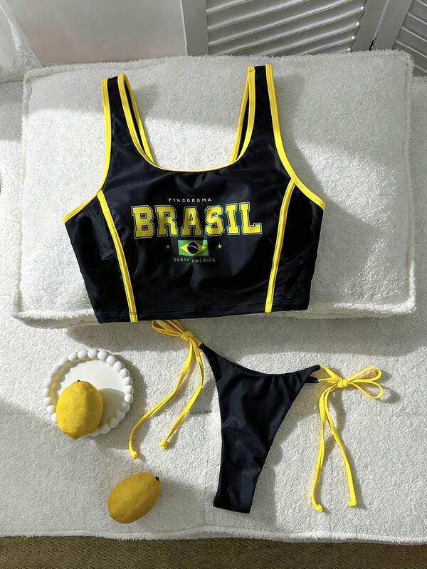 Tankini Brasil Regata Com Calcinha Ajustável