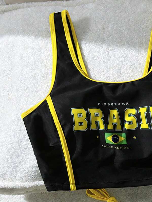 Tankini Brasil Regata Com Calcinha Ajustável