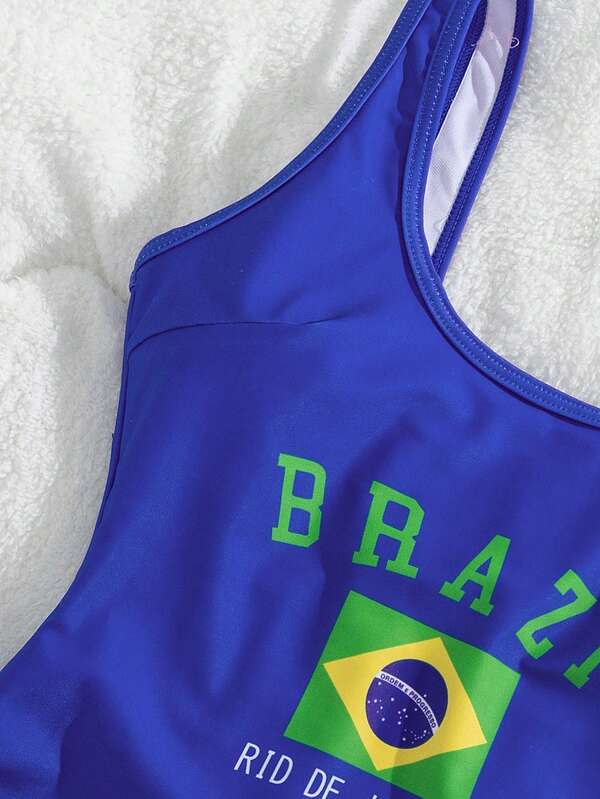 Maiô Brasil Regata Cavado Com Decote U