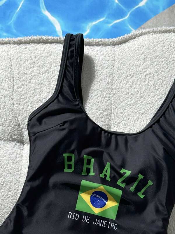 Maiô Brasil Regata Cavado Com Decote U
