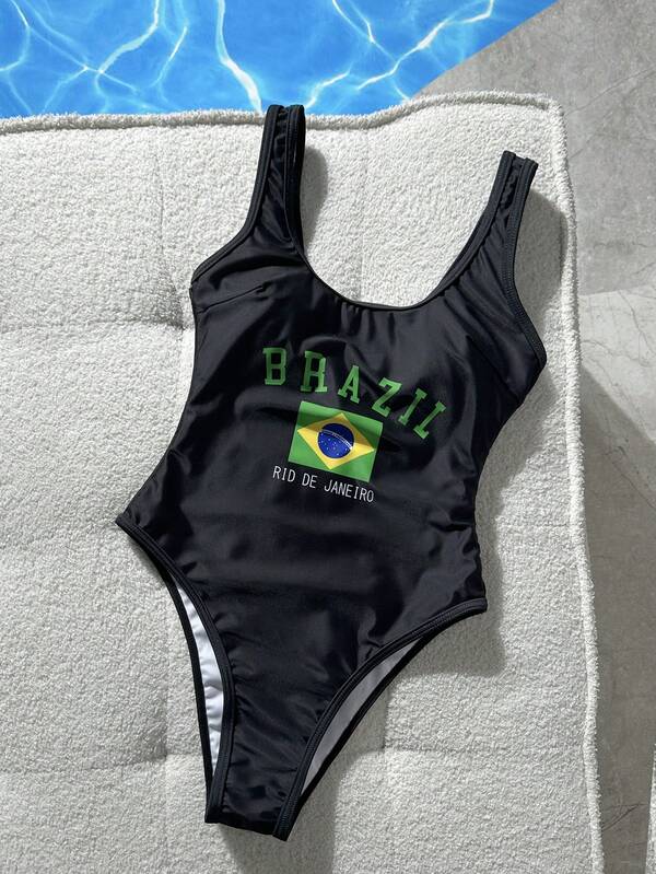 Maiô Brasil Regata Cavado Com Decote U
