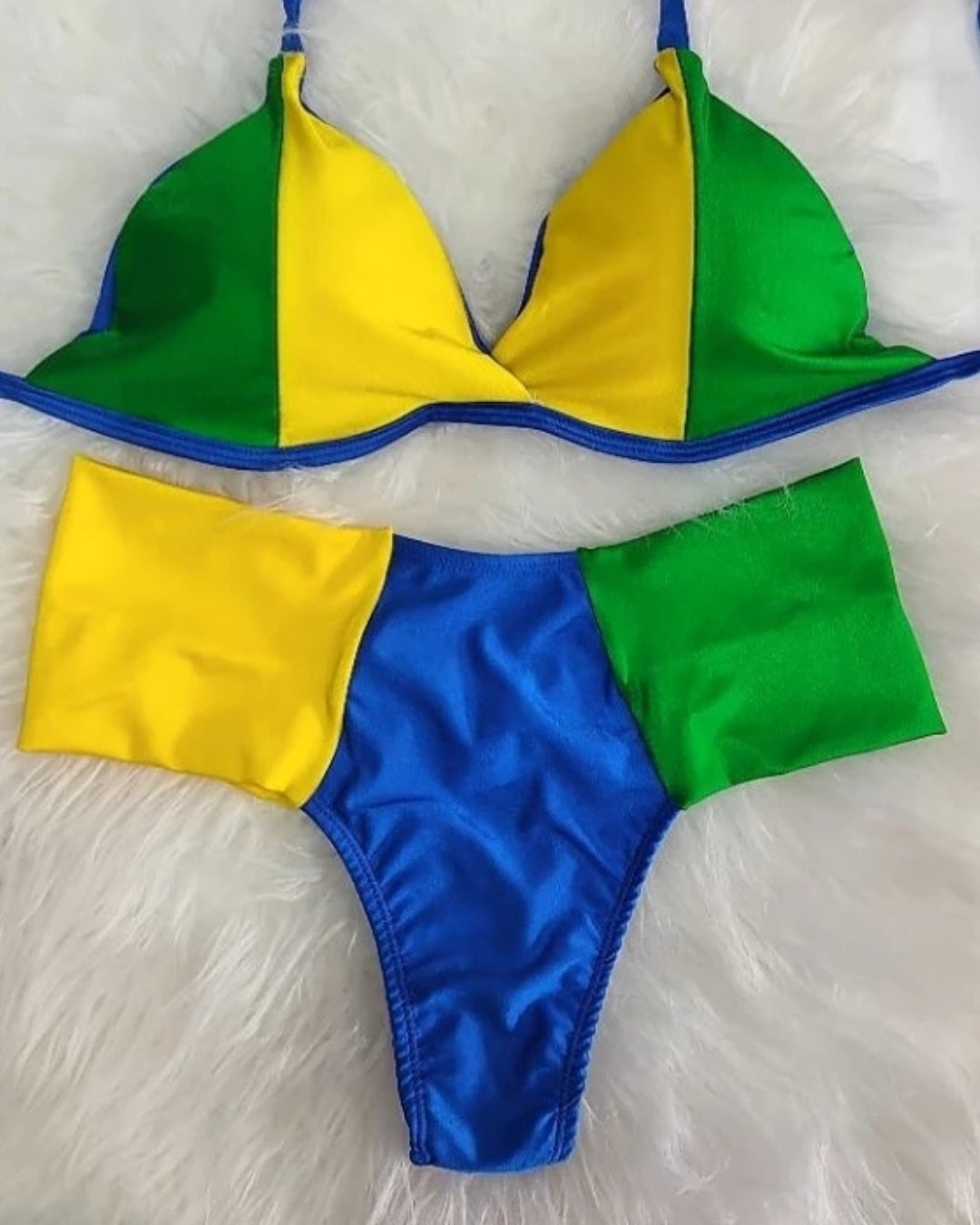 Biquíni Brasil Tricolo De Cintura Alta