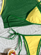 Conjunto Biquíni Cortininha Com Cropped Regata