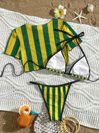 Conjunto Brasil Praia Listrado Com Número Frontal