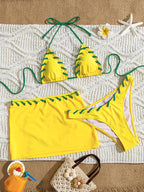 Conjunto Praia Com Biquíni E Saia Curta